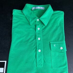 Criquet Men’s Bright Green Button-Front short sleeve Polo